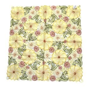 Cutwork Tablecloth Unique Floral Embroidered Applique Tablecloth Only 34x32